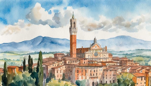 Siena's Secret Melody: A Watercolor Harmony