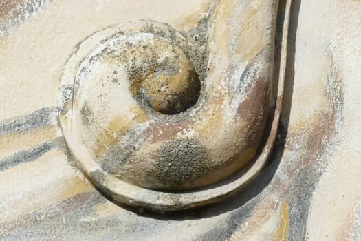 Decoration, spiral on a colorful old house wall, Germany