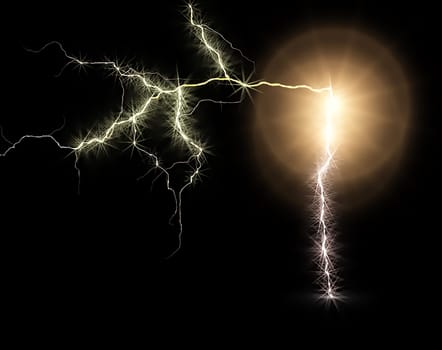 Digital Rendering Energetic Lights Electric Background