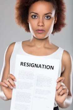 The paper signifies a bold step as she cheerfully parts ways with her current job