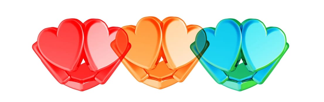 3D Illustration Romantic Fun Hearts Background