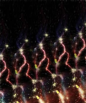 Digital Illustration Electric Lights Background