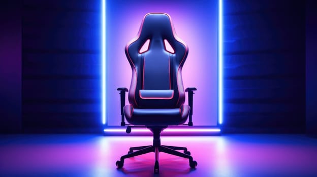 Gaming chair with neon lights, ai