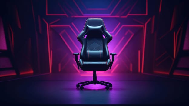 Gaming chair with neon lights, ai