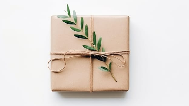 hemp string ribbon gift flatlay, ai