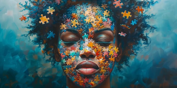 Exhaustion and stress, burnout in hustle culture, low energy, puzzle pieces, domino effect, work life balance