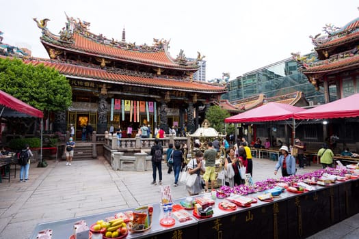 Taipei, Taiwan 17 October 2023: Longshan Temple in Taipei city