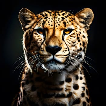 Cheetah lying in wait in the heat of the African savannah