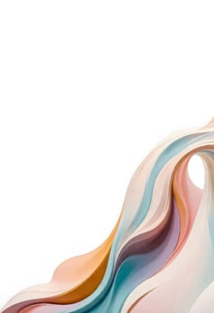 AI generated of a wave of colorful paper waves on a white background