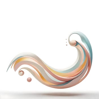 AI generated of a colorful design of a wave that is on a white background