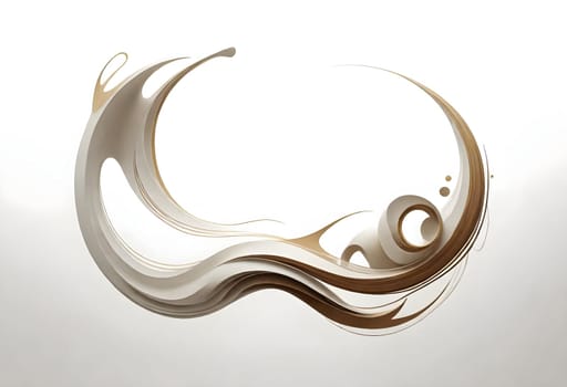 AI generated of an abstract design of a swirl with a swirl in brown and white paint