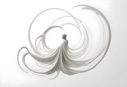 AI generated of a white sculpture with a white swirls pattern on it