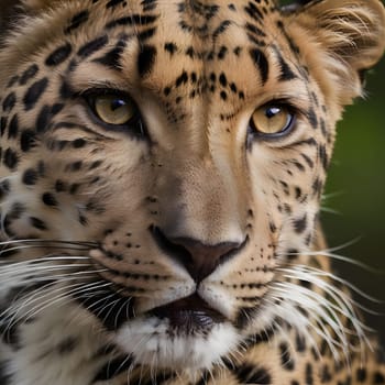 Leopard lying in wait in the heat of the African savannah