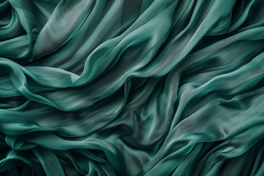 Up close, the intricate weave of a rich green fabric creates a luxuriously textured surface, capturing the essence of opulence and sophistication.
