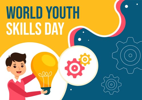 Youth Skills Day Social Media Background Flat Cartoon Hand Drawn Templates Illustration