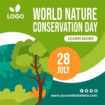 Nature Conservation Day Social Media Illustration Flat Cartoon Hand Drawn Templates Background