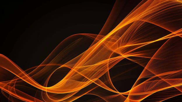Immerse yourself in the dynamic energy of abstract circle lines, forming a vibrant orange wave against a stark black background. This vector illustration encapsulates the essence of technology, science, music, and modernity, offering a visual symphony of innovation and creativity.