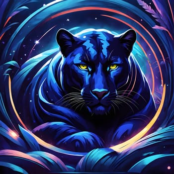 A black panther sneaks through the undergrowth looking for food
