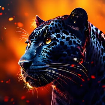 A black panther sneaks through the undergrowth looking for food