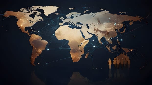 Concept of technological communication network around the world