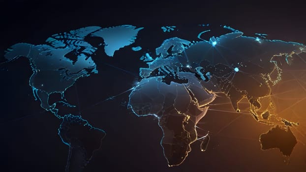 Concept of technological communication network around the world