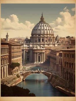 Vintage travel poster of Rome Italy