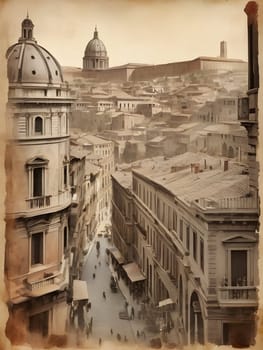 Vintage travel poster of Rome Italy
