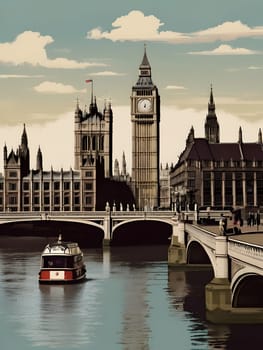 Vintage travel poster of London