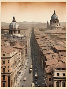 Vintage travel poster of Rome Italy