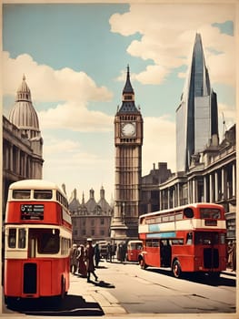 Vintage travel poster of London