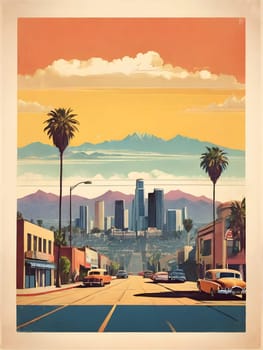 Vintage travel poster of Los Angeles