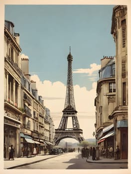 Vintage travel poster of Paris