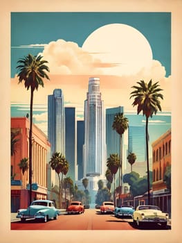 Vintage travel poster of Los Angeles