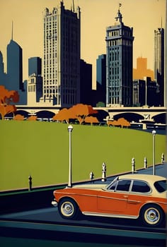 Vintage travel poster of Melbourne Australia