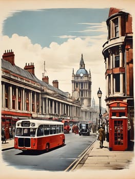Vintage travel poster of London