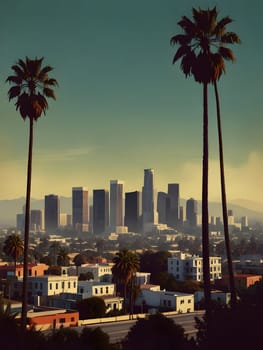 Vintage travel poster of Los Angeles