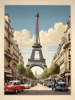Vintage travel poster of Paris