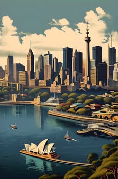 Vintage travel poster of Sydney