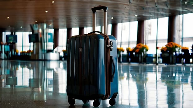 Travel luggage suitcase in the airport