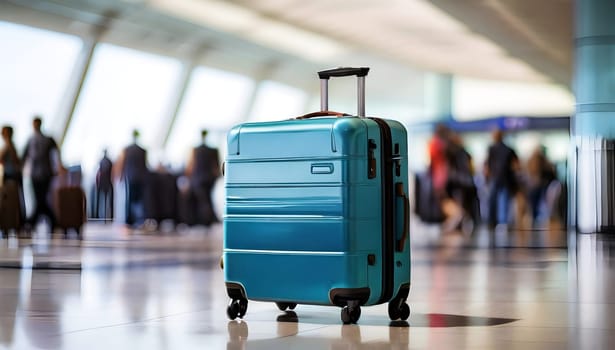 Travel luggage suitcase in the airport