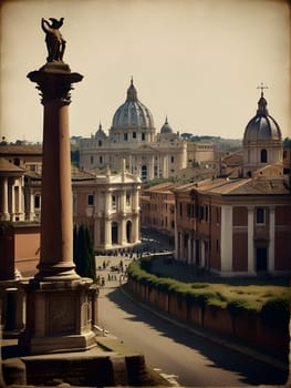Vintage travel poster of Rome Italy