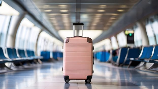 Travel luggage suitcase in the airport