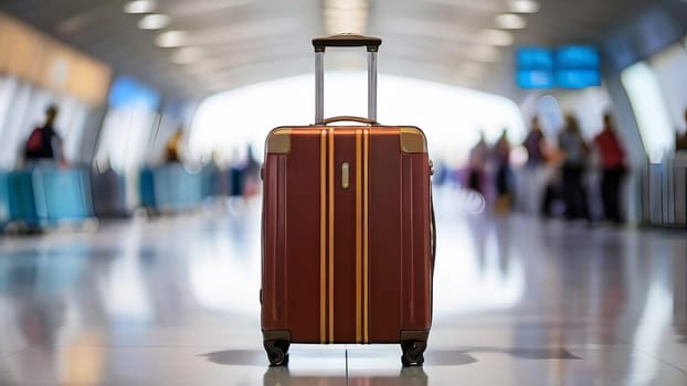 Travel luggage suitcase in the airport
