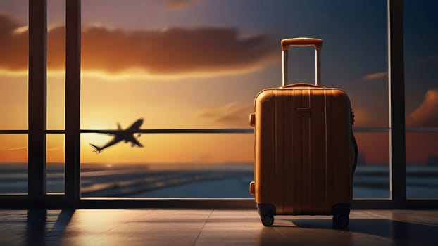 Travel luggage suitcase in the airport