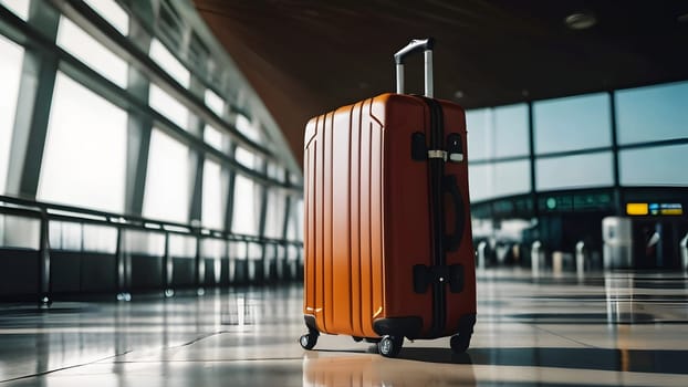 Travel luggage suitcase in the airport