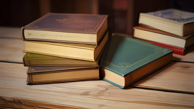 Old vintage books on the table