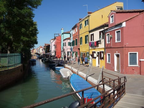 Burano, Italy October 11, 2019: Burano is an island in the Venetian Lagoon, northern Italy, near Torcello at the northern end of the lagoon