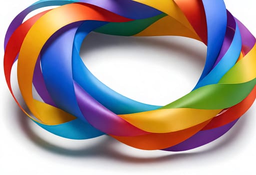 AI generated of a rainbow colored ribbon is shown in the middle of the image