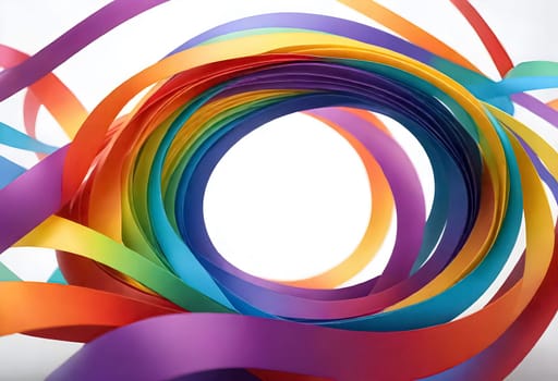 AI generated of a colorful ribbon is shown in the center of a circle