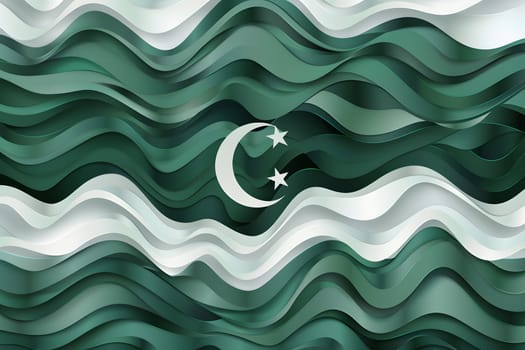 Happy Pakistan Day Celebrate Pattern Template, Flat Design, Generative Ai